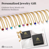 WomenGifts May Created Emerald (Deep Green) Layered Necklace Set, 14K Gold Plated Birthstone Pendant with Choker Cuban Link & Satellite Chain, Personalized Jewelry Gift