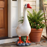 RiKoDaM Large Porch Goose Statue 20 Inch, Resin Front Porch Goose Decor, Geese Decor Lawn and Garden Statue for Patio, Balcony,Yard Decorations, Housewarming Birthday Gifts,White