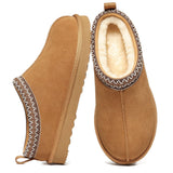 Litfun Women's Genuine Suede Fur Lined Slippers Fuzzy Winter House Shoes