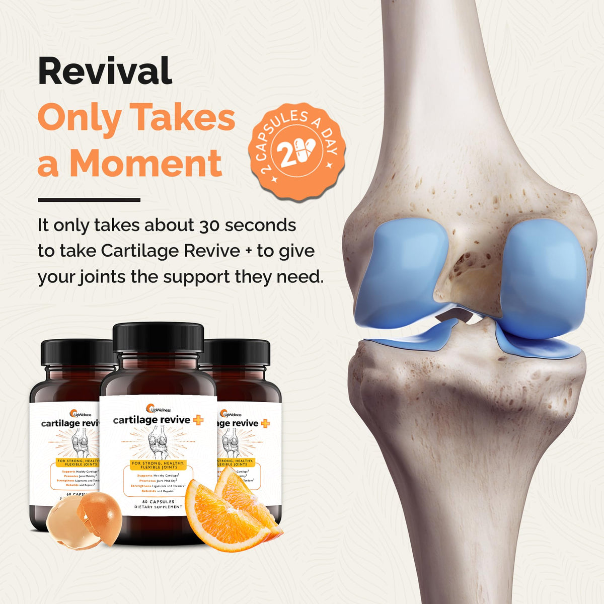 Cartilege Supplement UpWellness Cartilage Revive + Joint Support Supplement for Men and Wom ...