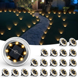 SOLPEX Mini Solar Ground Lights, 20 Pack Solar Lights Outdoor Waterproof, Pathway Lights Solar Powered, Solar Garden Light, Landscape Lighting for Yard Driveway Walkway (Warm White)