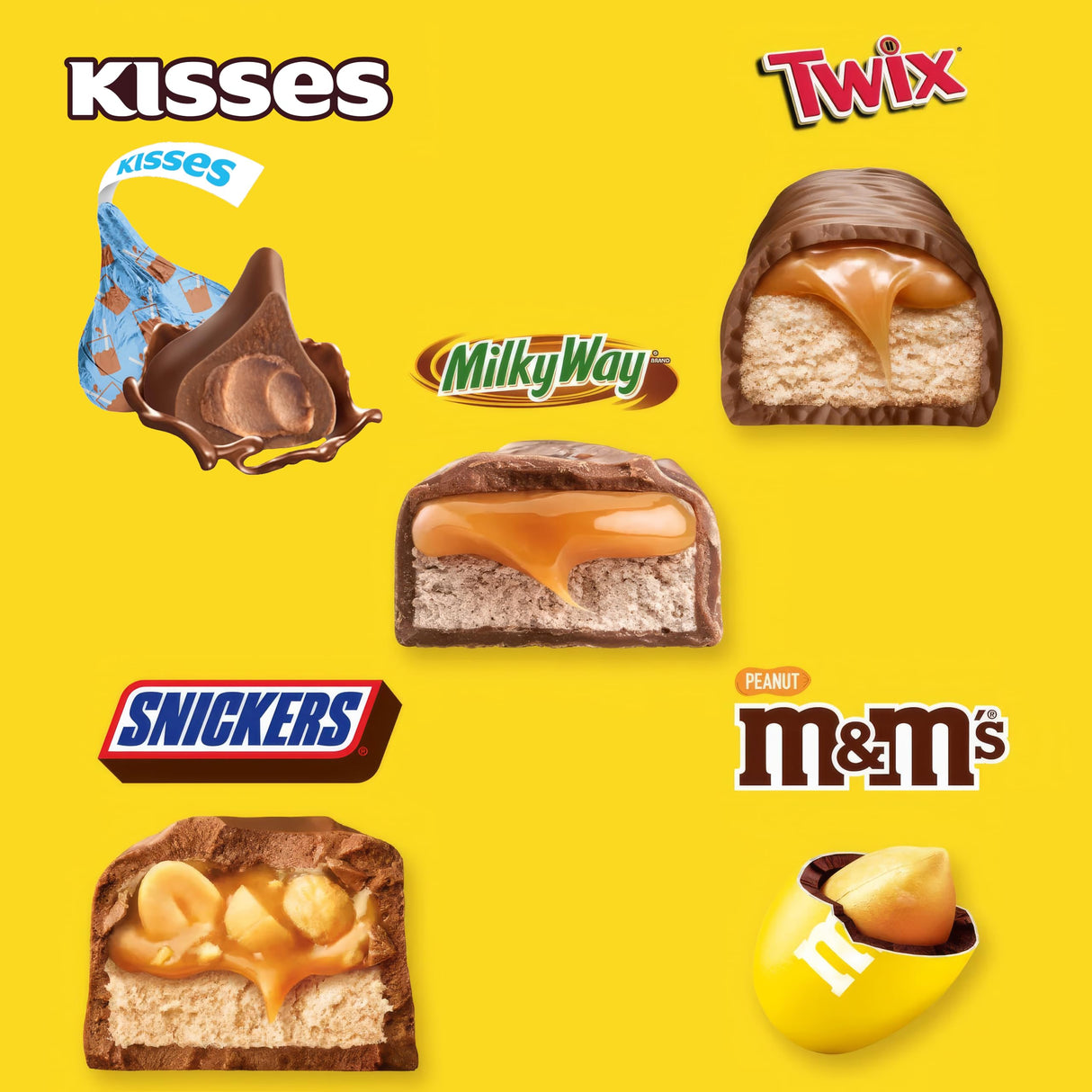 Chocolate Mix Fun Size 5 Pounds approx 160 pieces - Chocolates Christmas - Peanut M and Ms, MilkyWay, Twix, Snickers - Individually Wrapped Christmas Treats - Chocolate Variety Pack Ideal for Sharing