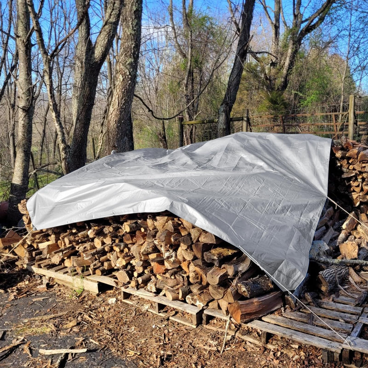 Tarps Heavy Duty Waterproof 10x12 FT,Sliver 12 Mil Large Tarps with Grommets and Reinforced Edges,UV Resistant,Tear&Fade Resistant,Finished for Outdoors Patio Boat,Roof,Camping,10x12 FT