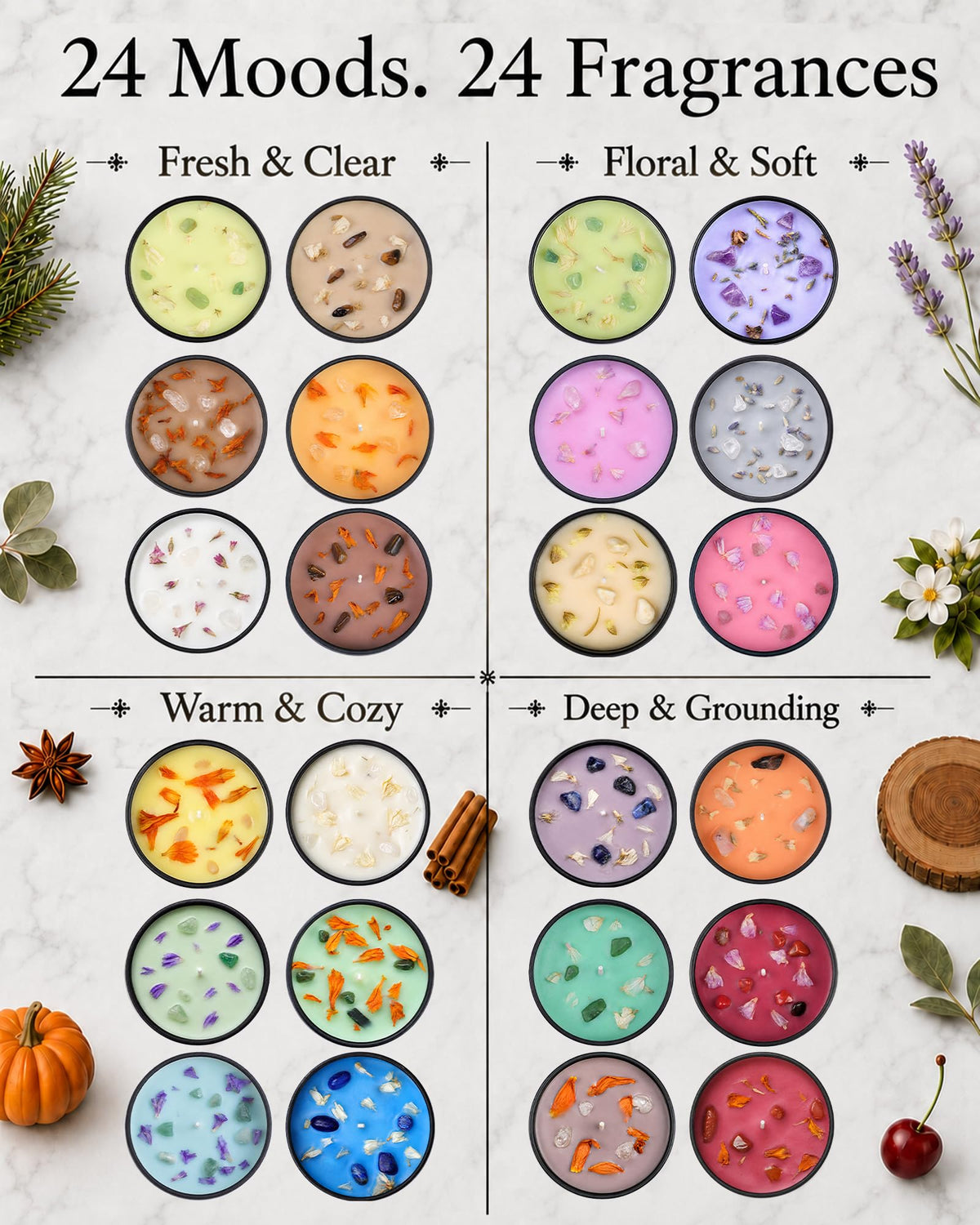 Healing Candle Advent Calendar 2026, 24-Day Christmas Countdown for Women