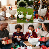 HISUMER Porch Goose Statue Large White Porch Goose Big Resin Garden Lawn Yard 20 inches High Figurine Duck Decorative Figurine for Patio, Entryway Accent Indoor Outdoor Garden Gift