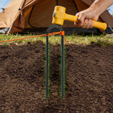 8 Inch 10 Pack Rebar Stakes U Shaped, Heavy Duty Galvanized Ground Anchor Stakes for Fence, Tent, Trampoline, and Yard Decorations