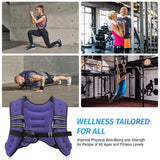ZELUS Weighted Vest, 6lb/8lb/12lb/16lb/20lb/25lb/30lb Weight Vest with Reflective Stripe for Workout, Strength Training, Running, Fitness, Muscle Building, Weight Loss, Weightlifting, Violet(12lb)