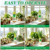 Bylion 2-in-1 Seed Sprouting Set- Green Onion Regrower Kits - Onion Planter Scallion, Grower Seed Sprouting Kit with Regrower Sprouting Lids, Mason Jar and Natural Bamboo Base for Windowsill Garden
