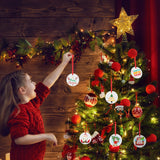 HTVRONT Sublimation Ornament Blanks 24PCS - Sublimation Christmas Ornament Blanks Ceramic Decorations - Baby Shower Decorations Sublimation Ceramic Ornaments Blanks with Red Strings (2.87in)