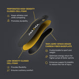 VKTRY Gold Carbon Fiber Performance Insoles –Customized Inserts, Non-Cleated Shoes–Basketball, Volleyball, Racquet Sports, Running & More–Run Faster, Jump Higher, Recover Quicker, Protect from Injury