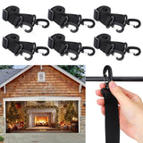Vincreem 6 Pcs Christmas Garage Door Banner Clamps Halloween Garage Door Backdrop Installation Kit Clips Large Banner Cover Hanging Hooks Tools Mural Clip for Xmas Home Party Decorations(43.3 Inches)