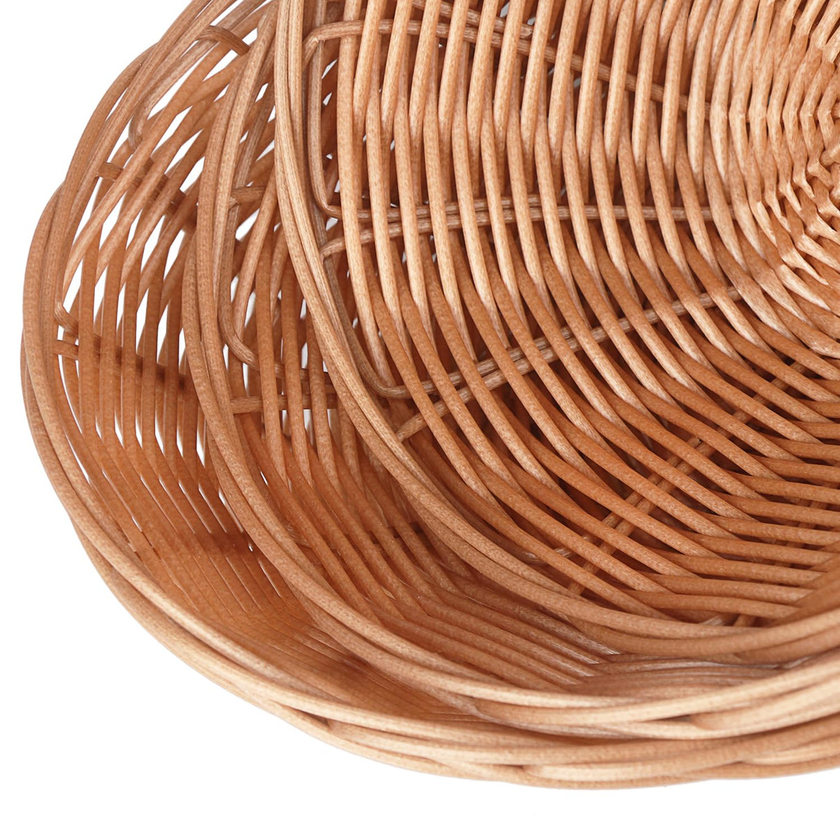 30 Pack Oval Poly Wicker Basket, 9 x 6 x 2.6 Inch Poly Wicker Bread Baskets, Medium Size Gift Baskets for Kitchen, Christmas Gifts, Centerpiece Display, Storing Bread, Fruits, Vegetables, by GNIEMCKIN