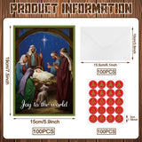 Motiskyy 100 Sets Christmas Cards with Envelopes and Stickers Christmas Cards Assortment Bulk Greetings for Xmas New Year Party Supplies 10 Designs, 6 x 4 Inch(Religious)