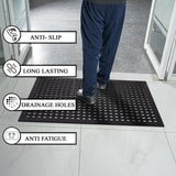 A1 Home Collections New All Purpose Anti Fatigue Versatile Rubber Floor Mat with Drain Holes, Workplace Mat, Restaurant Kitchen Mat, Bar Area Mat, Commercial, Industrial Anti Fatigue Mat 24x36 Inches