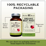Herbal Roots Organic Beet Root Powder Capsules - 1,500mg per Serving - Certified USDA Organic - Non-GMO - 60 Count Vegan Capsules