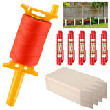 Gulfmew 20 Pc 12" Wooden Garden Stake, 1 Pc Mason Line String with Handle