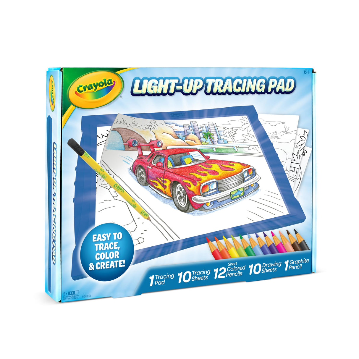 Crayola Light Up Tracing Pad - Blue, Drawing & Tracing Projector for Kids, Holiday & Christmas Gifts for Girls & Boys, Sketching Light Box Table, Toys for Kids, Ages 6+
