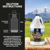 Calyptus 50% Pure Concentrated Vinegar | Maximum-Performance (12.5X) Power | Technical Grade | Dilutes Easily to 5% Acidity (1.5 Cups per Gallon) | Home and Outdoor Cleaning Concentrate | 4 Gallon