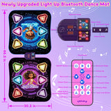Double Dance Mat for Kids, Light-up 12-Button Single & Double Players Mode Electronic Dance Pad with Wireless Bluetooth 5 Game Modes Christmas Birthday Gift for Girls Boys Ages 3 4 5 6 7 8 8-12