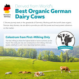 C-Strum® Organic Bovine Colostrum Powder, 60% igG, First Milking, Grass Fed, Max Strength Colostrum Supplement from German Dairy Cows - Gut, Immunity, Skin & Hair Support (60 servings)