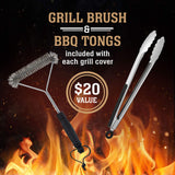 Texas Grill Covers - Grill Cover for Weber Spirit II 300, Sprit 300 and Spirit 200 Series / 7106 - Heavy Duty/Rip-Proof UV Resistant Fabric - Grill Brush and Barbecue Tongs Included- Black