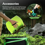 VIVOSUN 47-Gallon Collapsible Garden Bag, Yard Waste Bin with Hard-Shell Bottom, Leaf Scoops and Gloves, Collapsible Yard Waste Containers for Lawn Care and Camping, 2-Pack