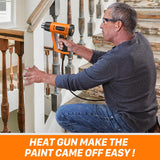 SEEKONE Heat Gun 1800W Heavy Duty Fast Heat Hot Air Gun Kit with 752℉&1112℉（400℃-600℃） Dual-Temperature Settings and 4 Nozzles with Overheat Protection for Crafts, Shrinking PVC, Stripping Paint