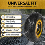 TPXQWL 10" 3.00-4 Flat Free Tire 5/8" Bearing 2.2" Hub for Hand Truck 2PK