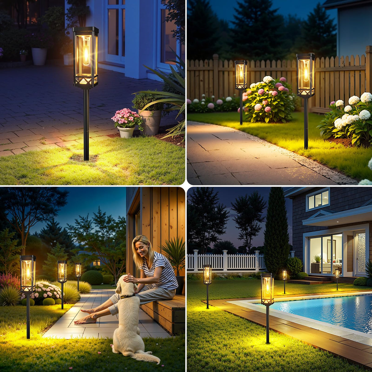 KOOPER Taller Solar Pathway Lights Outdoor, 6 Pack Upgraded Brighter Solar Garden Lights Solar Powered, Up To 15 Hours Outdoor Solar Lights for Yard Landscape Lighting Path Walkway Driveway Sidewalk