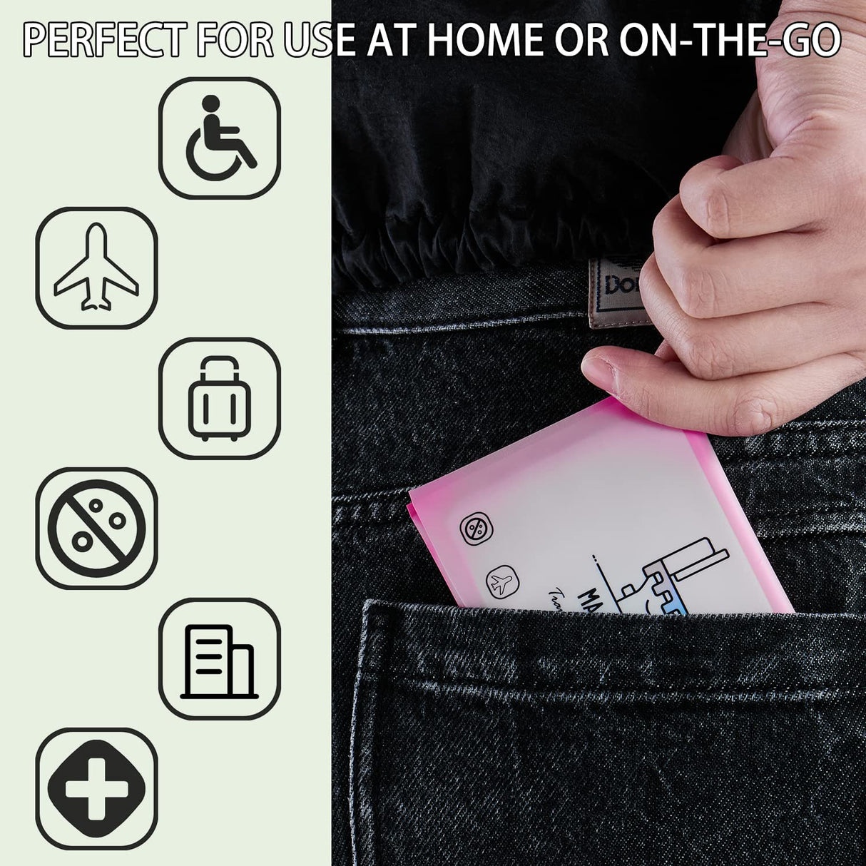 MA CHÉRIE Disposable Toilet Seat Cover 120 Pcs,Extra Large,Flushable,Travel and Pocket Size