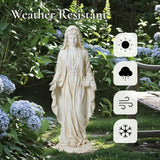 LuxenHome Virgin Mary Statue Outdoor, 29.5'' Large Outdoor Garden Statues