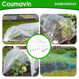 8FT Rust-Free Fiberglass Garden Hoops -72 PCS DIY Grow Tunnel Kit for Raised Beds, Row Cover Support with Connectors/Clips, Sun Shade &Year-Round Plant Protection, White
