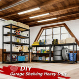 ZEUKMXOO Heavy Duty Garage Shelving,5-Tier Garage Storage Shelves,2400LBS Storage Shelves Heavy Duty,Adjustable 5 Tier Shelving Unit,Heavy Duty Shelving for Garage Storage Warehouse,28''×12''×60''