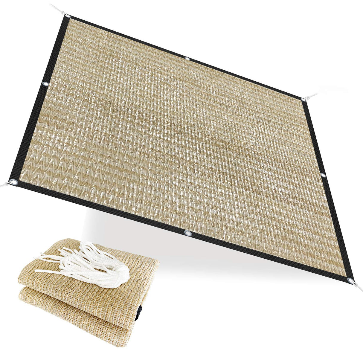 Alion Home HDPE 50% Sun Block Garden Netting Mesh - Beige (6' x 4', Beige)