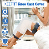KEEFITT Knee Cast Cover for Shower, Waterproof Knee Shower Protector for Knee Replacement and ACL Surgery, Wound, Burns Watertight Protection