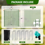 Uyittour 10 Pack Plant Protectors from Animals, 12" x 12" Round Metal Wire Garden Plant Cages to Keep Animals Out, Rabbit Proof Protection for Vegetables & Flowers with Stakes, Zip Ties & Gloves