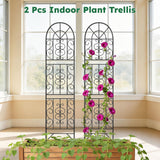 Shomextol 2 Pcs 60" H X 11.8" W Trellis for Climbing Plants Outdoor, Small Metal Garden Trellis for Outside, Sturdy Support Garden Plant Trellis Arch for Rose Cucumber Flower Vine Decor