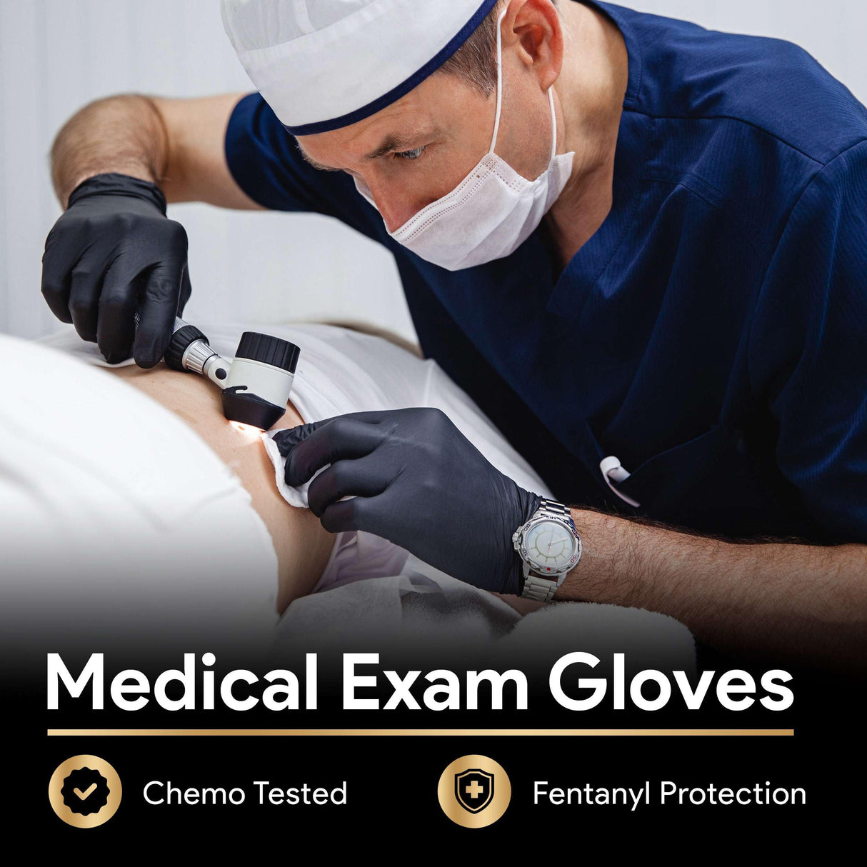 FifthPulse 6 Mil Black Nitrile Gloves Large, 200 Count Heavy-Duty Disposable Gloves for Mechanics, Food Prep, and Medical Use - Powder-Free, Latex-Free, Extra Thick & Puncture-Resistant Rubber Glove