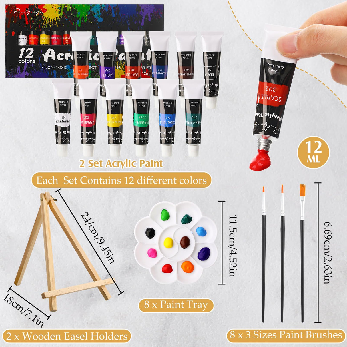 Cholemy 36 Pcs Paint and Sip Kit for Adults 8''x10'' Pre Drawn Canvas for Painting DIY Afro Acrylic Painting Kit Wood Easel Brushes Date Night Bulk for Christmas Party Gifts(Flower Lady)