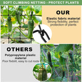 6x6 Ft Elastic Plant Trellis Net - 2-Pack Heavy Duty Garden Support Net with 4 Hooks for Grow Tents, Climbing Vegetables, Fruits & Flowers (Black)