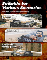 Slot Grill - Collapsible Bbq Grill For Easy Storage Steel, Stainless Steel Portable Slot Grill Collapsible Bbq Grill For Travel, Party, Large Cooking Surface, Adjustable Tool-Free Assembly