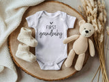 Pregnancy Announcement Infant Bodysuit First Grandbaby Gift for Grandparents | New Baby Surprise (0-3 month, White)