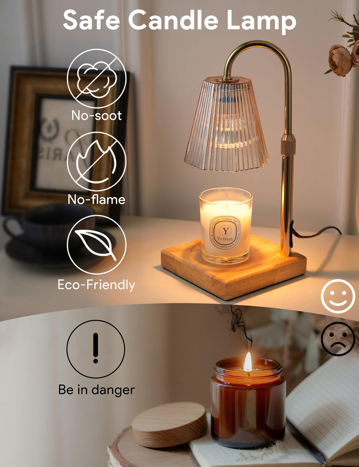 Allanmen Candle Warmer Lamp Gold, Home Decor, Brithday Gifts for Women Mom