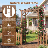 Giantex 7FT Wood Garden Arbor Trellis, Wooden Wedding Arch for Ceremony