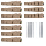 Beuta Landscape Edging | Garden Edging Border | Polyrock Blocks for Lawn Edging, Flower Beds & Yard Edging – 10 Pack | Each Section Has 6 Blocks 48" L x 4" W x 6.5" H | 20 Spikes | Sandstone