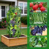 SHCCPPJ 3 Pack Tomato Cages, 42 Inch Heavy Duty Metal Square Tomato Cage for Raised Garden Bed, Rust-Proof Sturdy Tall Tomato Trellis Supports for Climbing Plants Outdoor with Clips Wire