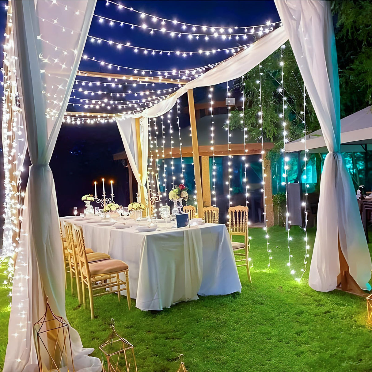 KNONEW 403ft 1000 LED String Lights Outdoor Christmas Lights 8 Modes & Timer Fairy Light Plug in Waterproof LED String Lights for Xmas Yard Tree Wedding Party Holiday Decorations (Cool White)