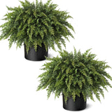 2Pcs Artificial Cedar Potted Plant Christmas Greenery for Front Porch Decor