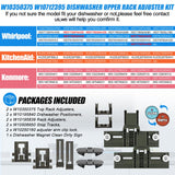 Upgraded W10350375 W10712395 Dishwasher Top Rack Adjuster Parts for Whirlpool WDTA50SAHZ0 Dishwasher Parts WDT750SAHZ0 WDT730PAHZ0 WDT970SAHZ0 Upper Rack Parts,For Kenmore 665 Dishwasher Top Rack Part