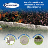 Suncast Interlocking Border Edging - Stone -Like Poly Construction for Garden, Lawn, and Landscape Edging - Water Resistant Border for Containing Trees, Flower Beds and Walkways - Light Taupe, 20